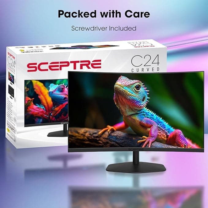 Sceptre New Curved 24-inch 100Hz Gaming Monitor 1500R 1ms Build-in Speakers 2025